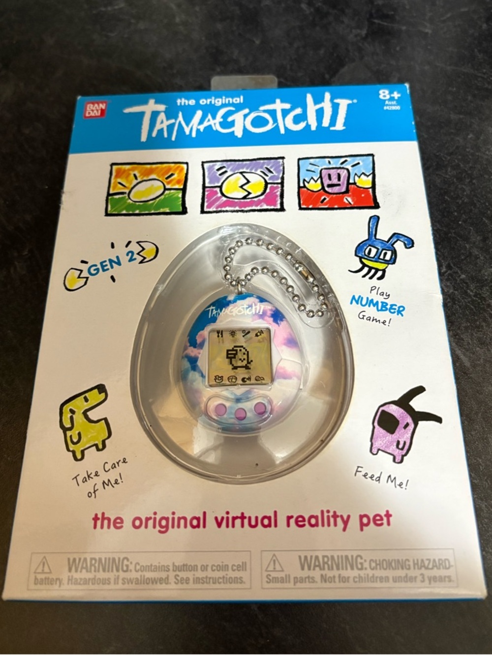 Tamagotchi Original Virtual Pet Keychain - Sky Pink & Purple